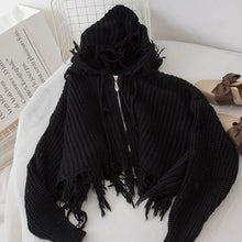 Load image into Gallery viewer, 2019 New Women's Sweater Black Beige Zipper Knitted Tops Female Casual Hole Street Wear Spring Fall Winter Clothes Women