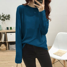 Load image into Gallery viewer, Cashmere Sweater Women's O-neck Wool Pullover Long Sleeve Slim Knitted Solid Color tops Ladies Bottoming Sweater