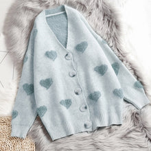 Load image into Gallery viewer, Hirsionsan Cashmere Sweater Women Autumn Winter 2019 Knitted Cardigans Kawaii Heart Loose Clothes Oversized Soft Warm Pull Femme