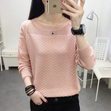Load image into Gallery viewer, Woman sweater with round collar and loose lace hollow out FAIRY FASHION pullover in spring and autumn of 2019