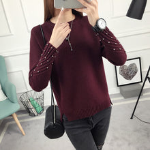 Load image into Gallery viewer, OHCLOTHING 2019 new spring Korean Short all-match winter sweater knitted shirt with long sleeves loose women sweater pullover