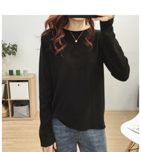 Load image into Gallery viewer, Cashmere Sweater Women's O-neck Wool Pullover Long Sleeve Slim Knitted Solid Color tops Ladies Bottoming Sweater
