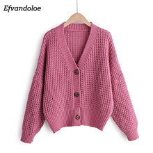 Load image into Gallery viewer, Efvandoloe Autumn Cardigan Sweater Women Winter Clothes Kardigan knitted fall 2019 Sweaters
