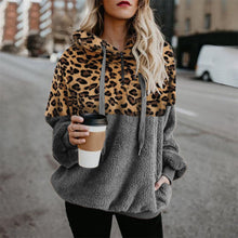 Load image into Gallery viewer, Leopard Teddy Sweater Hooded Oversized Sherpa Pullover New Plus Size 5XL Fluffy Feece Sweaters Female Leopard Warm Streetwear
