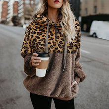 Load image into Gallery viewer, Leopard Teddy Sweater Hooded Oversized Sherpa Pullover New Plus Size 5XL Fluffy Feece Sweaters Female Leopard Warm Streetwear
