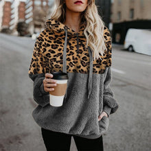 Load image into Gallery viewer, Leopard Teddy Sweater Hooded Oversized Sherpa Pullover New Plus Size 5XL Fluffy Feece Sweaters Female Leopard Warm Streetwear
