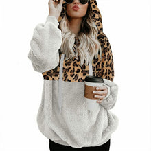 Load image into Gallery viewer, Leopard Teddy Sweater Hooded Oversized Sherpa Pullover New Plus Size 5XL Fluffy Feece Sweaters Female Leopard Warm Streetwear
