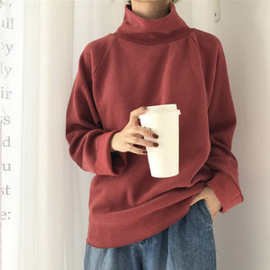 AECU11 Turtleneck sweater Knitted Jumpers Women's Sweater Casual Loose Long Sleeve jacket Crocheted Pullovers sweatshirts