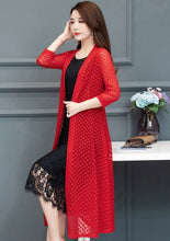 Load image into Gallery viewer, OHRYIYIE Plus Size 5XL Thin Hollow Out Cardigan Sweater Women Poncho 2020 Spring Summer Casual Long Knitted Sweaters Female Tops
