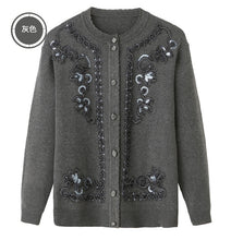 Load image into Gallery viewer, Women Cardigan Sweater 2019 Spring Autumn Middle Aged Mother Long Sleeves Knitted Coat Grandma Cardigans Tops Plus Size 4XL 1014
