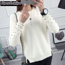 Load image into Gallery viewer, OHCLOTHING 2019 new spring Korean Short all-match winter sweater knitted shirt with long sleeves loose women sweater pullover
