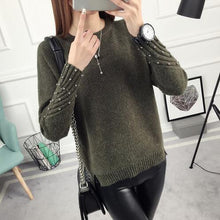 Load image into Gallery viewer, OHCLOTHING 2019 new spring Korean Short all-match winter sweater knitted shirt with long sleeves loose women sweater pullover
