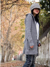 Load image into Gallery viewer, 2019 new arrive fashion winter cardigans Korean style wholesale dropship long sleeve solid with hooded women warm sweaters E307
